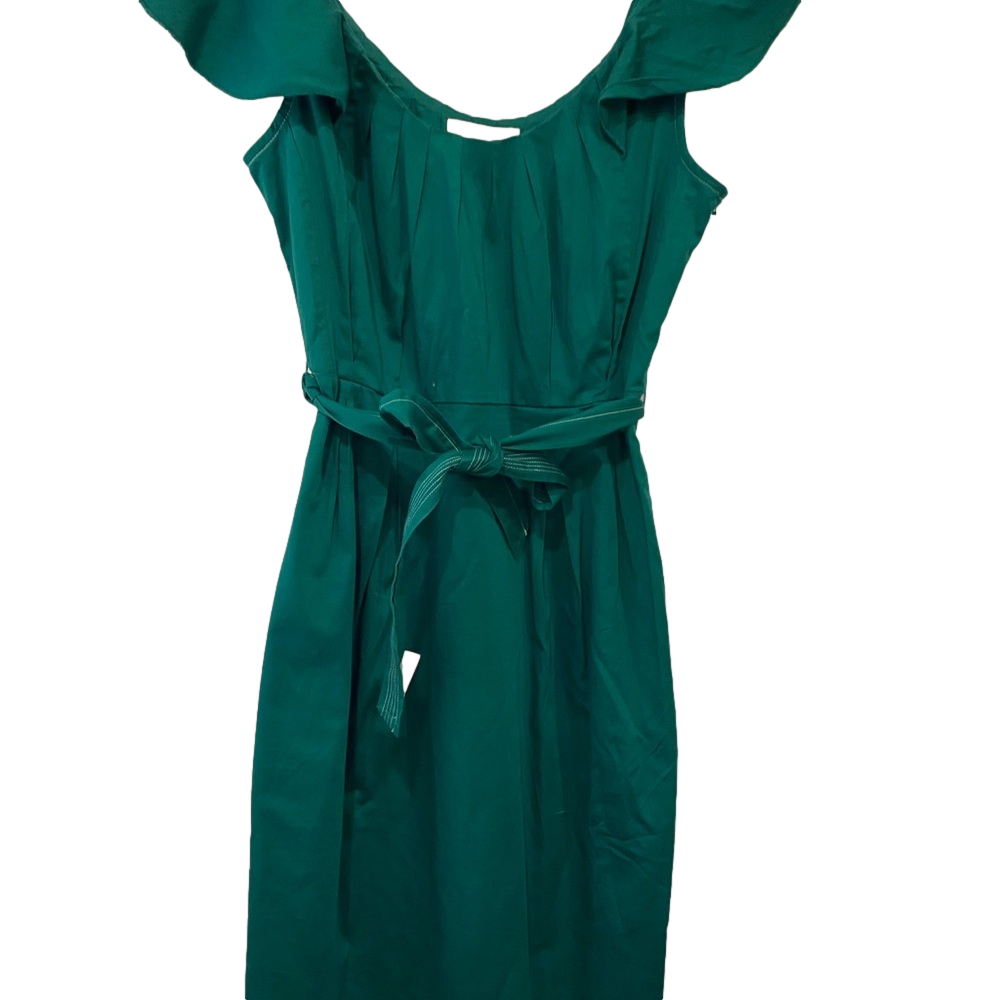 Banana republic emerald green dress tie waist ss 0
